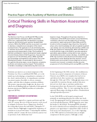 Critical Thinking Skills in Nutrition Assessment and Diagnosis