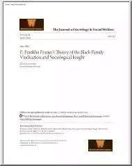 Clovis E. Semmes - E. Franklin Fraziers Theory of the Black Family, Vindication and Sociological Insight