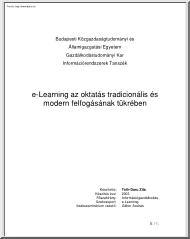 Tóth-Daru Zita - E-Learning az oktatás tradicionális és modern felfogásának tükrében