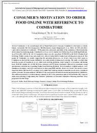 Mohan-Gayathridevi - Consumers Motivation to Order Food Online with Reference to Coimbatore