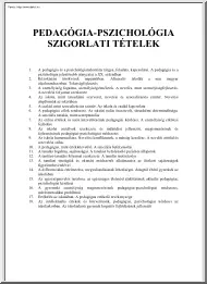 Pedagógia-Pszichológia szigorlat