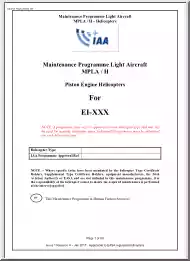 Maintenance Programme Light Aircraft MPLA H Piston Engine Helicopters