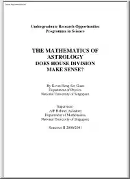 Kevin Heng Ser Guan - The Mathematics of Astrology, does House Division Make Sense