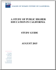 A Study of Public Higher Education in California