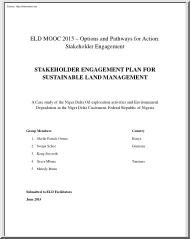 Stakeholder Engagement Plan for Sustainable Land Management