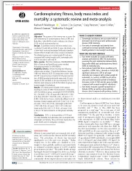 Cardiorespiratory fitness, body mass