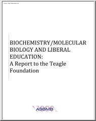 Biochemistry, Molecular Biology and Liberal Education