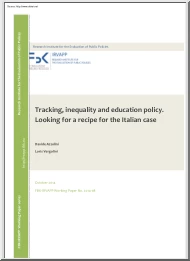Azzolini-Vergolini - Tracking, Inequality and Education Policy, Looking for a Recipe for the Italian Case