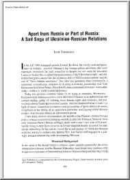 Igor Torbakov - Apart from Russia or Part of Russia, A Sad Saga of Ukrainian Russian Relations