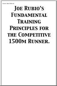Joe Rubios Fundamental Training Principles for the Competitive 1500m Runner