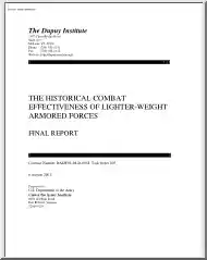 The Historical Combat Effectiveness of Lighter Weight Armored Forces