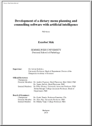 Erzsébet Mák - Development of a Dietary Menu Planning and Counselling Software with Artificial Intelligence