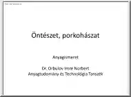 Dr. Orbulov Imre Norbert - Öntészet, porkohászat
