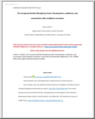 Shane Littrell - The Corporate Bullshit Receptivity Scale, Development, validation, and associations with workplace outcomes