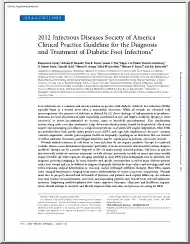 Infectious Diseases Society of America Clinical Practice Guideline for the Diagnosis and Treatment of Diabetic Foot Infections