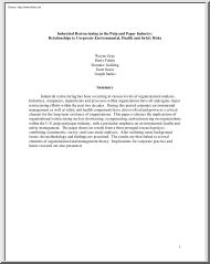 Gray-Fatkin-Golding - Industrial Restructuring in the Pulp and Paper Industry, Relationships to Corporate Environmental