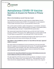 AstraZeneca COVID-19 Vaccine, Questions and Answers for Patients in Primary Care