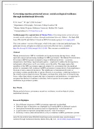 Governing marine protected areas, social-ecological resilience through institutional diversity