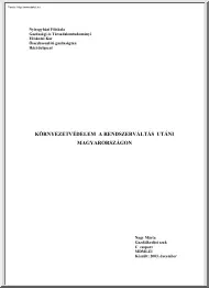 Nagy Márta - Környezetvédelem a rendszerváltás utáni Magyarországon