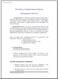 The nature of organizational theory