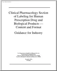 Clinical Pharmacology Section of Labeling for Human Prescription Drug and Biological Products