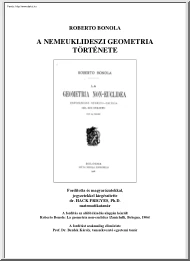 Roberto Bonola - A nemeuklideszi geometria története
