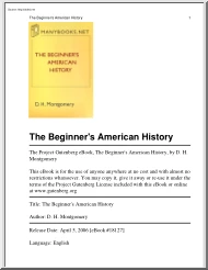 D. H. Montgomery - The Beginners American History