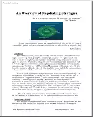 An Overview of Negotiating Strategies
