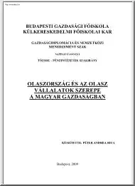 Péter Andrea Rita - Olaszország és az olasz vállalatok szerepe a Magyar gazdaságban