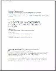 Johnson-Lobpries-Thompson - Alligator Nuisance Control Program in Texas, Problem and Process