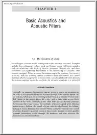 Basic Acoustics and Acoustic Filters