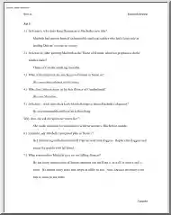 Macbeth Review, Act I Questions and Answers
