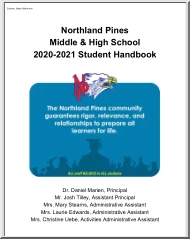 Northland Pines Middle and High School, Student Handbook