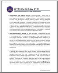 Civil Service Law Paraghraph 107, Prohibition Against Certain Political Activities, Improper Influence