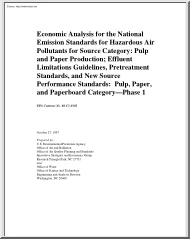 National Emission Standards for Hazardous Air Pollutants for Source Category, Pulp and Paper Production, Effluent Limitations Guidelines