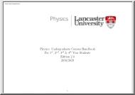 Physics, Undergraduate Courses Handbook