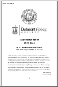 Belmont Abbey College, Student Handbook