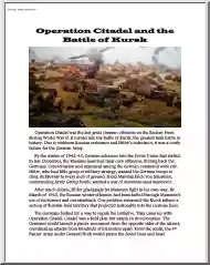 Operation Citadel and the Battle of Kursk