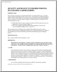 Quality Assurance Standards for DNA Databasing Laboratories