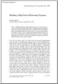 Sean A. Riley - Building a High School Philosophy Program