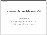 Prékopa András - Lineáris Programozás I.