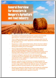 General Overview for Investors in Hungarys Agriculture and Food Industry