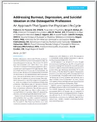 Piccinini-McRae-Becher - Addressing Burnout, Depression, and Suicidal Ideation in the Osteopathic Profession