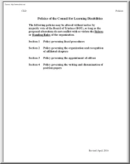 Policies of the Council for Learning Disabilities