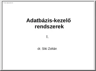 dr. Siki Zoltán - Adatbázis-kezelő rendszerek