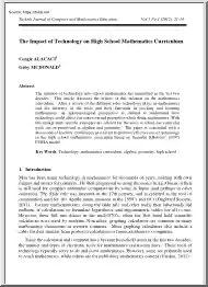 Alacaci-Mcdonald - The Impact of Technology on High School Mathematics Curriculum