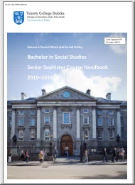 Bachelor in Social Studies Senior Sophister Course Handbook