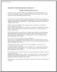 Disability Studies Dissertation Abstracts
