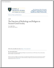Cara Leigh Sailors - The Function of Mythology and Religion in Ancient Greek Society