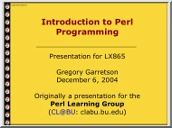 Gregory Garretson - Introduction to Perl Programming